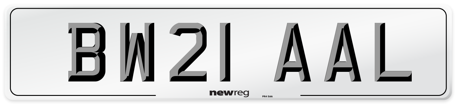 BW21 AAL Number Plate from New Reg